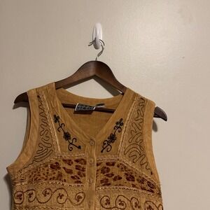 VTG M.P.H. Boho Embroidered Sleeveless Maxi Dress Size M 100% Rayon Cottagecore